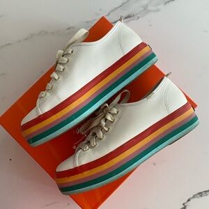 Kate Spade & Keds Collab, Rainbow Sole, Platform Sneakers, Size 10.